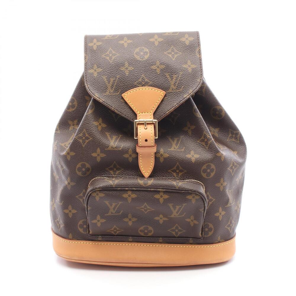 Louis Vuitton Montsouris Monogram Backpack Rucksack Canvas Leather Brown